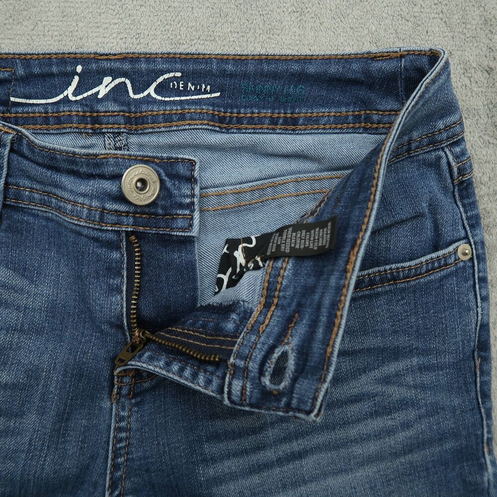 INC Jeans Women's Size 2S Blue Low-Rise Curvy Fit Skinny Leg Denim 29" Inseam - Picture 2 of 16
